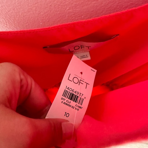 NWT LOFT Coral Pink and Black Dress - Picture 3 of 4